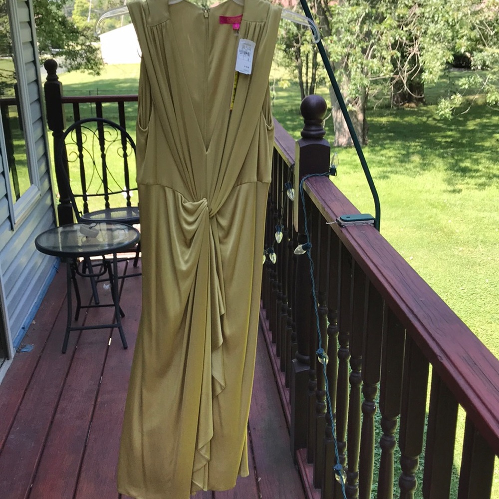 NWT Catherine Maldonado Gold Dress sz is 8